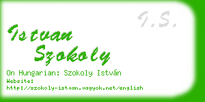 istvan szokoly business card
